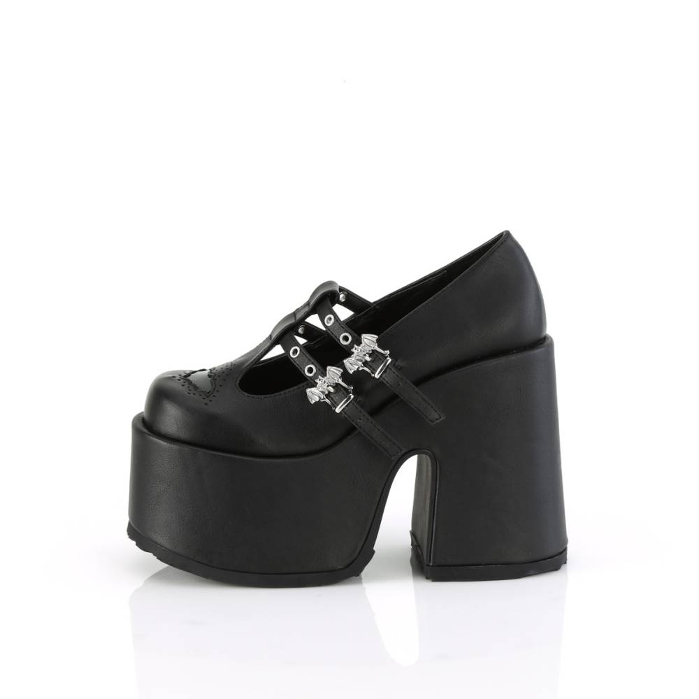 DemoniaCult - CAMEL-55 Plateau Sandaal - Zwart
